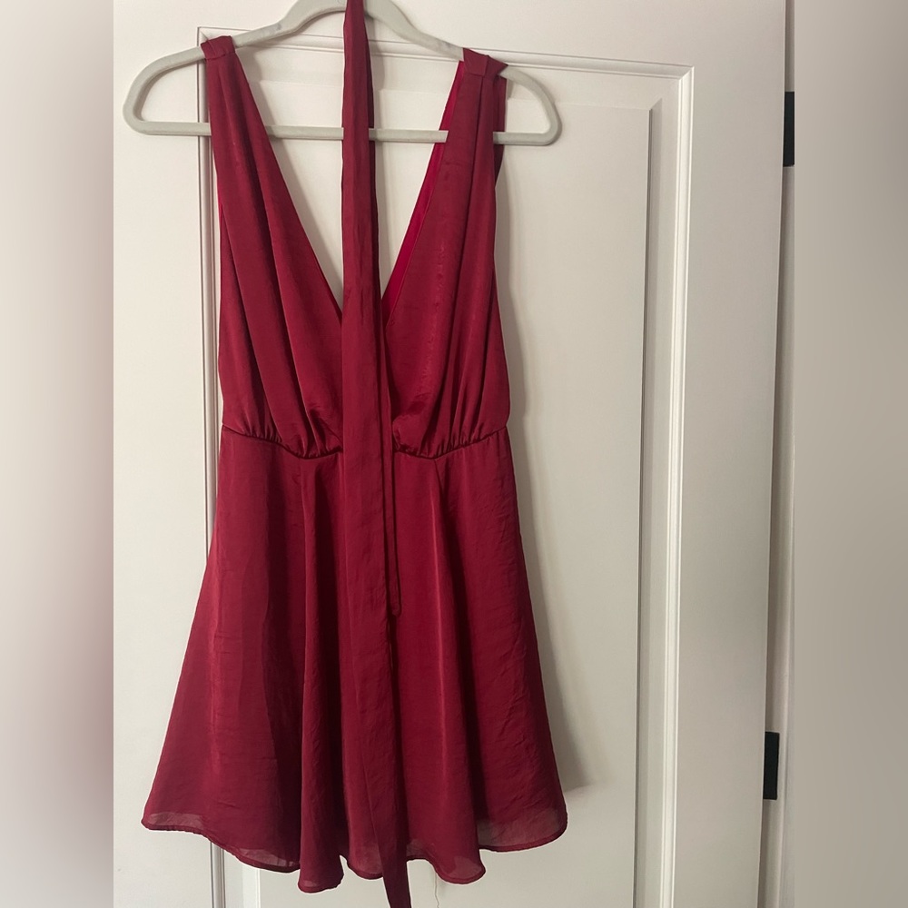 Show Me Your Mumu Red Mini Wrap Dress